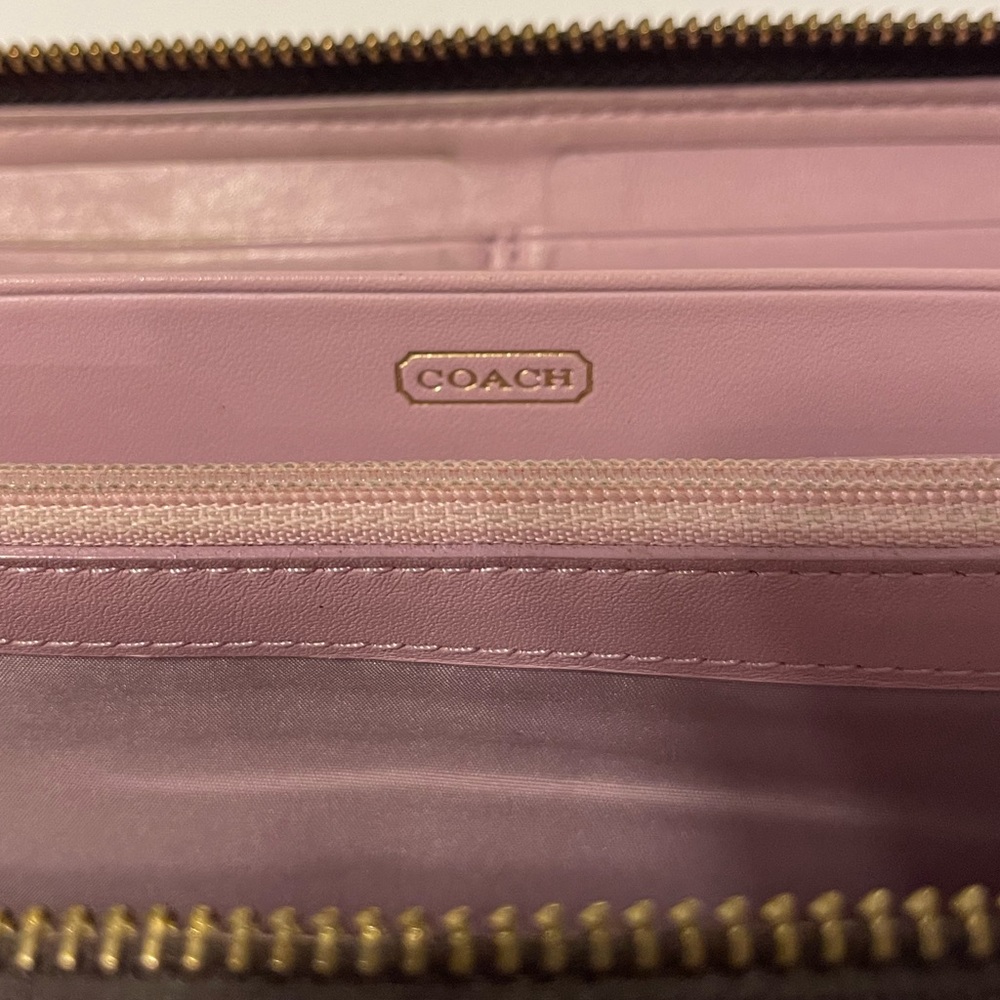 Coach Leather Zip-Around Wallet - Picture 6 of 9